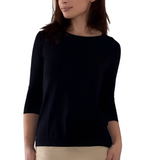 Modest 3/4 Sleeve Layering Shell with Below Collarbone Neckline