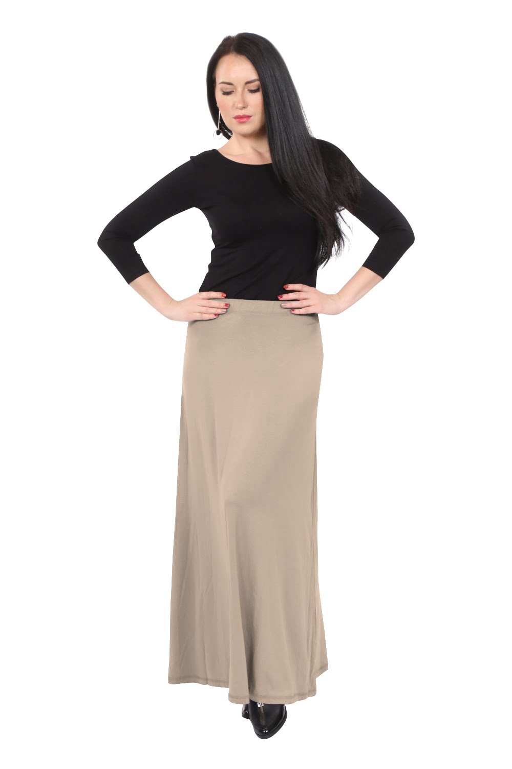 Flowing A-Line Maxi Skirt - Stretch Comfort Waistband