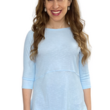 Women's Ribbed Hi-Lo Tunic with Curved Seam Detail