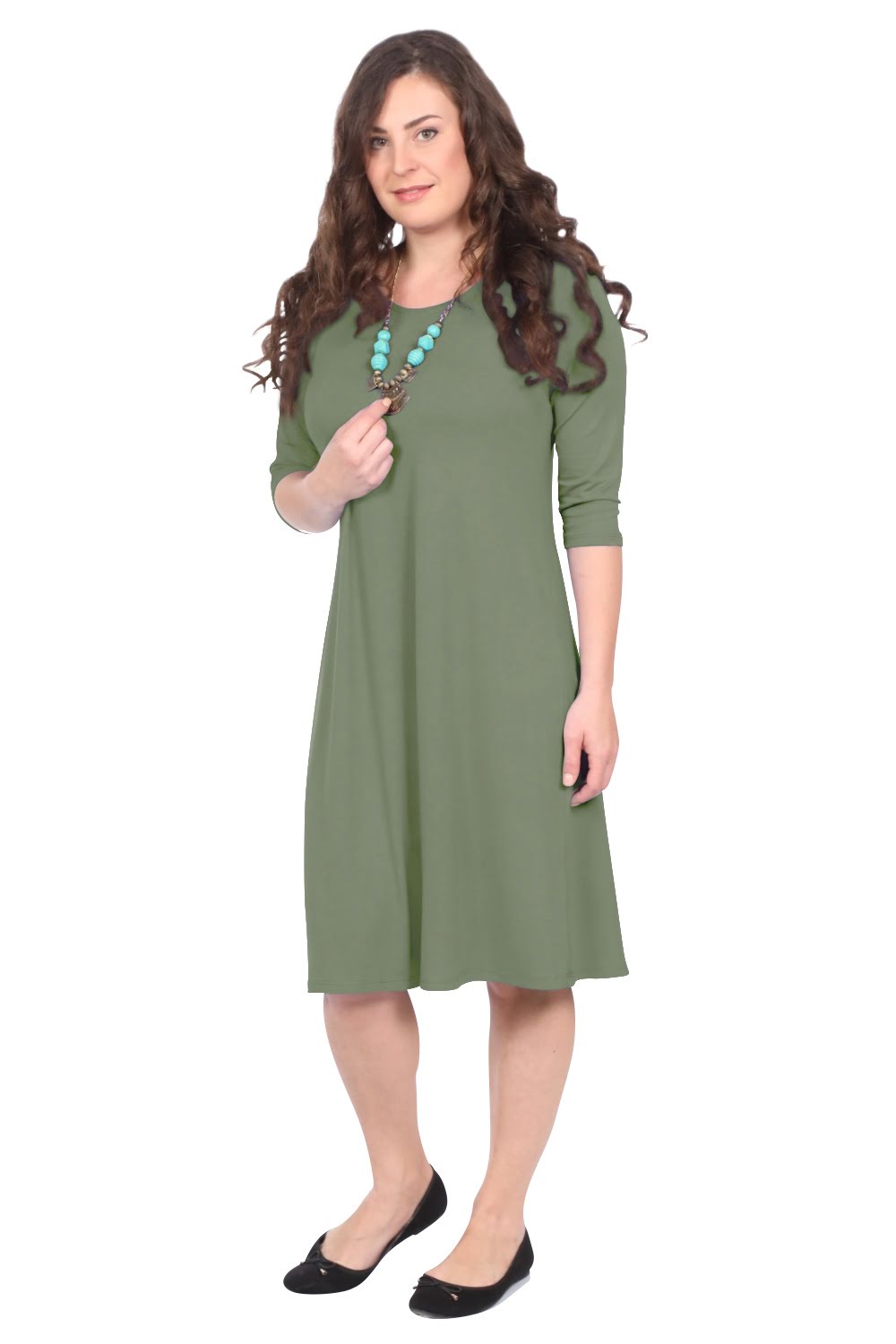 Classic Knee Length A-Line T-Shirt Dress