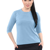 High-Neck Modest 3/4 Sleeve Swim Shirt with UV50 Protection