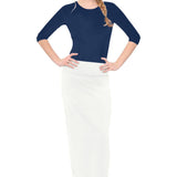 Women's Stretch Maxi Pencil Skirt - Cotton Blend and No Slits
