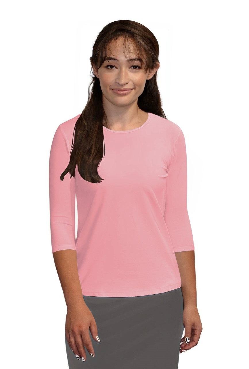 Womens 3/4 Sleeve Shell Top