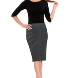 Stretch Knee Length Pencil Skirt for Women in Cotton Spandex