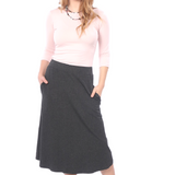 The Perfect A-Line Midi Skirt with Pockets