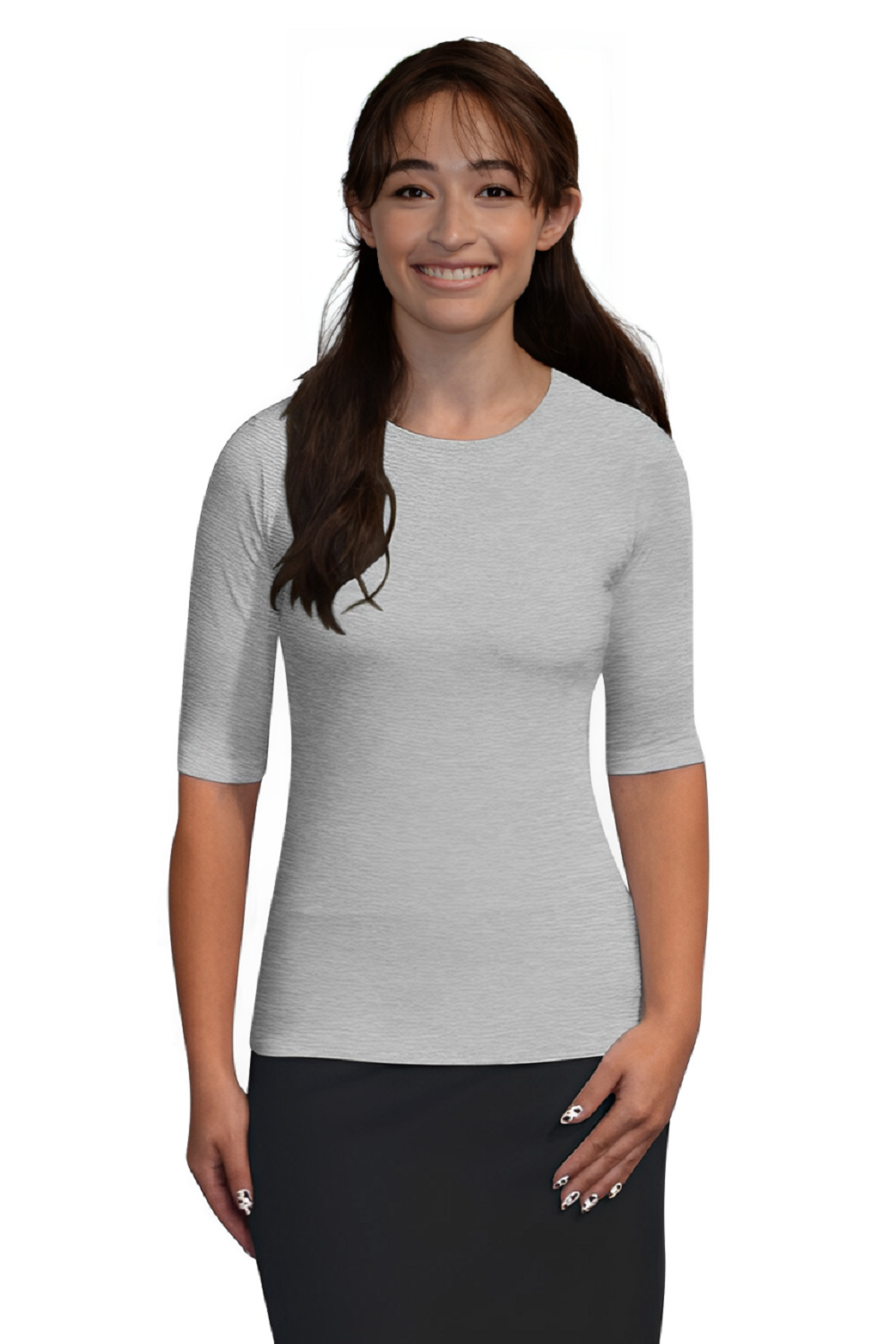 Fitted Layering Shell - Modest Round Neck with Elbow Sleeves