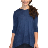 Modest Handkerchief Tunic Top - 3/4 Sleeve Comfort Flow Design