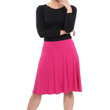 Knee Length Skater Skirt with Full A-line Cut for Women