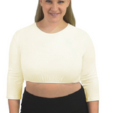 3/4 Sleeve Cropped Layering Shell in Viscose Spandex - Women's and Plus Sizes