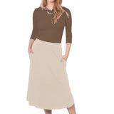 The Perfect A-Line Midi Skirt with Pockets