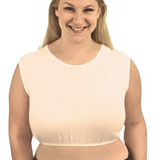 Cropped Layering Tank with Full Shoulder Coverage and Jewel Neckline