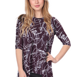 Modest Handkerchief Tunic Top - 3/4 Sleeve Comfort Flow Design