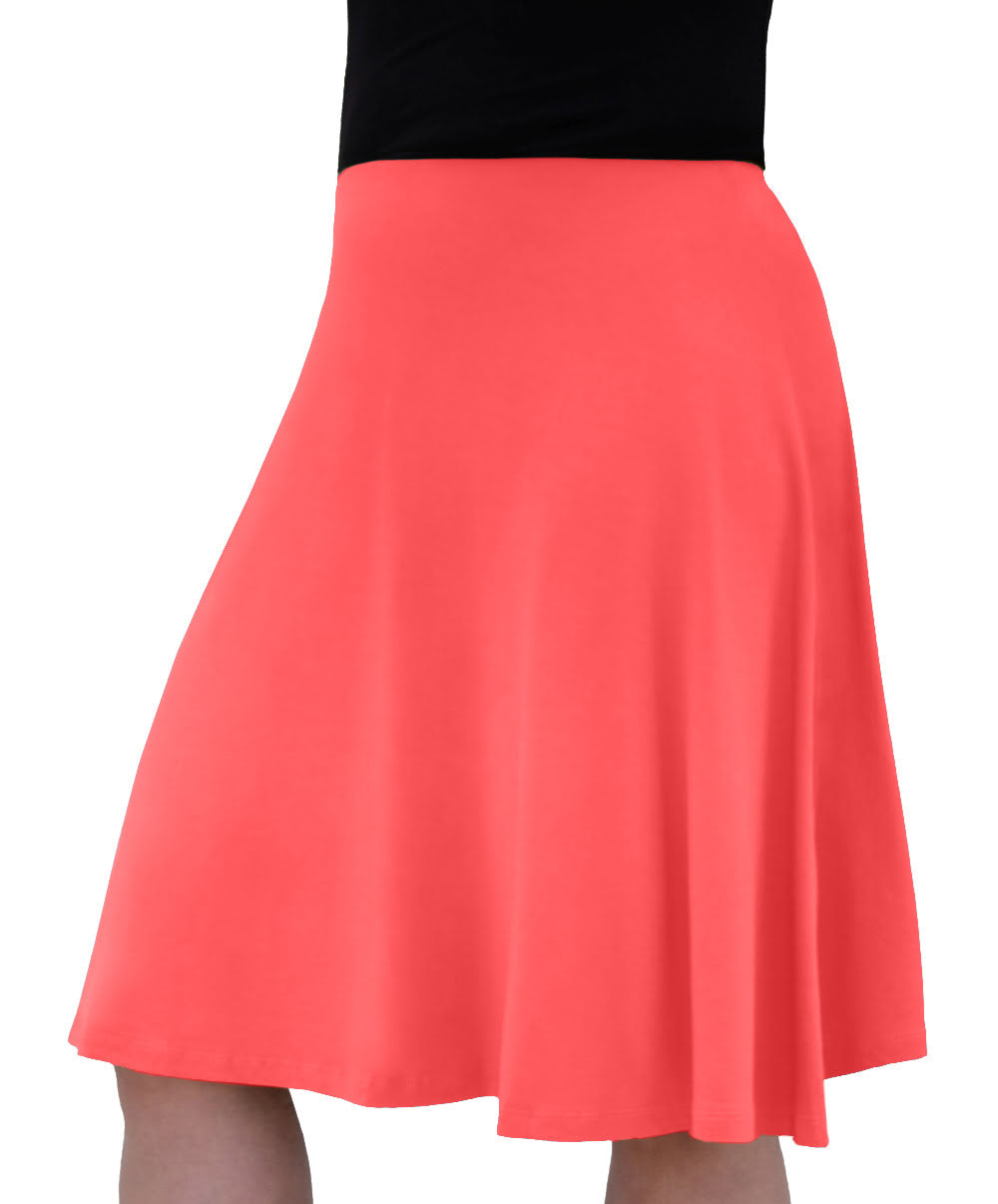 Knee Length Skater Skirt with Full A-line Cut for Women