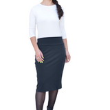 Longer 26" Cotton Spandex Pencil Skirt - Classic Modest Fit