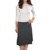 Classic A-Line Knee Length Cotton Stretch Skirt - Modest Everyday Comfort