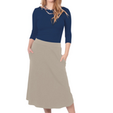 The Perfect A-Line Midi Skirt with Pockets