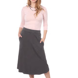 The Perfect A-Line Midi Skirt with Pockets