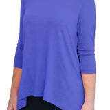 Hi-Lo Flowing 3/4 Sleeve Modest Tunic Top