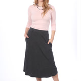 The Perfect A-Line Midi Skirt with Pockets