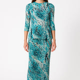 Printed Long Maxi Pencil Skirt in Lightweight Stretch Fabric
