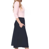 The Perfect A-Line Midi Skirt with Pockets