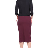 Mid-Calf Pencil Skirt in Cotton Spandex – No Slits
