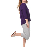 Mid-Calf Pencil Skirt in Cotton Spandex – No Slits