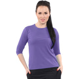 High-Neck Modest 3/4 Sleeve Swim Shirt with UV50 Protection