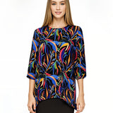 Modest Handkerchief Tunic Top - 3/4 Sleeve Comfort Flow Design
