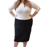 Classic Cotton Lycra Pencil Skirt - Below Knee Length