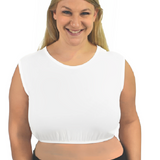 Cropped Layering Tank with Full Shoulder Coverage and Jewel Neckline