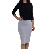 Knee-Length Pencil Nylon Spandex Fitted Skirt