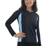 Women's Ultra-Light Sun Protection Swim Top | Long Sleeve Color Block Design