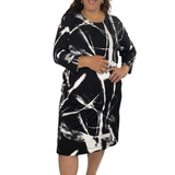 Plus Size Classic 3/4 Sleeve Modest Knee-Length Shift Dress