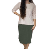 Soft Sweater Knit Mid-Calf Pencil Skirt