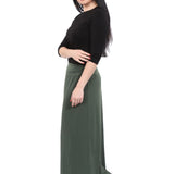 Classic Maxi Length Modest Stretch Pencil Skirt with Subtle Sheen