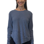 old 1129 Long Sleeve Asymmetric Tunic Jeans Blue Front