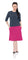1442 Modest A Line Athletic Skort With Knee Length Shorts Fuchsia Full Image Front